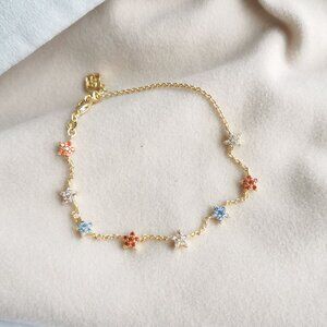 Kendra Scott Sierra Star Crystal Chain Bracelet Gold